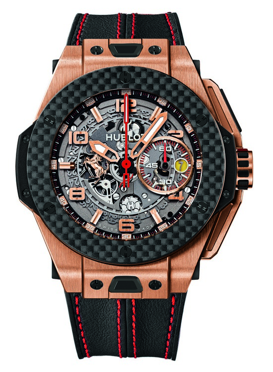 Hublot Big Bang Ferrari King Gold Carbon Watch Black Strap