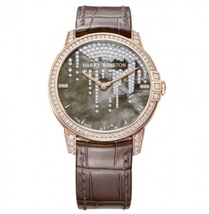 The Remarkable Ladies' Rose Gold Harry Winston Midnight Diamond Stalactite Motif Automatic Timepiece