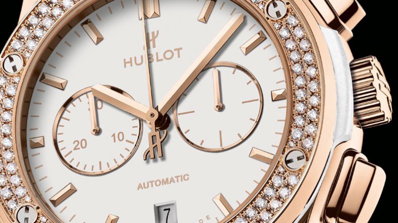 White Diamonds Hublot Classic Fusion Chronograph Copy Watch